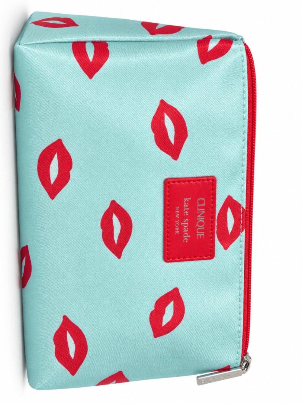 Kate Spade x Clinique Blue and Red Cosmetic Bag